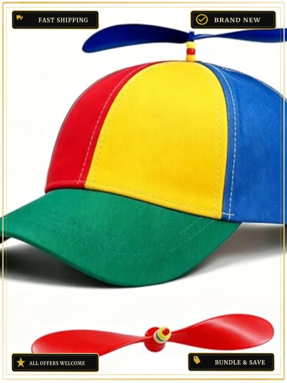 Funny Propeller Baseball Cap Cotton Adjustable Spinny Hat for Party Outdoor